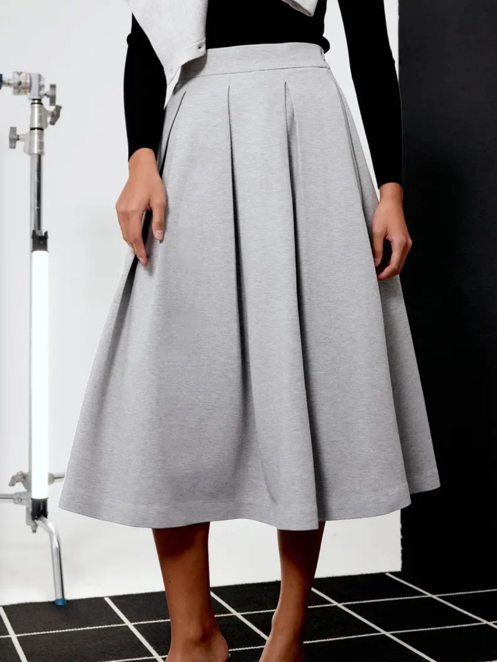 LARA Pleated Reversible Midi Skirt - Light and by Love Bonito Size XS NWT